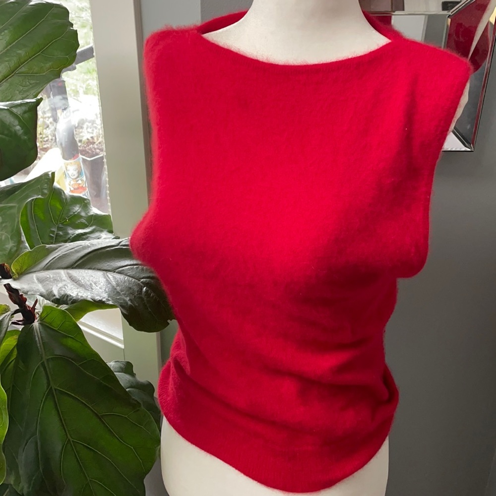 Vintage Parkhurst 75% Angora Red Sleeveless Top